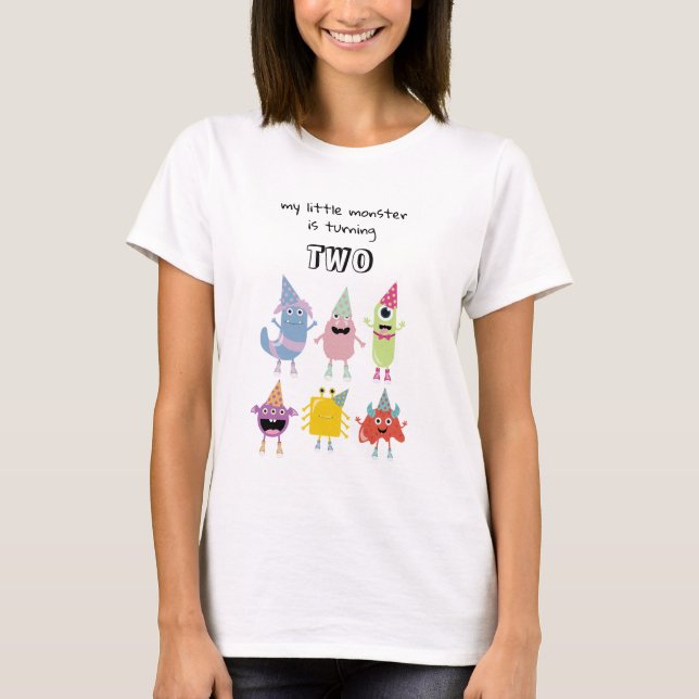 Cute Colorful Monsters Funny Boy Mom Birthday  T-Shirt (Front)