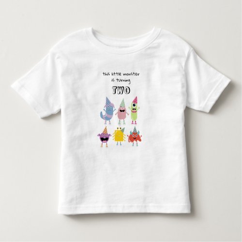 Cute Colorful Monsters Funny Boys Birthday Party Toddler T_shirt