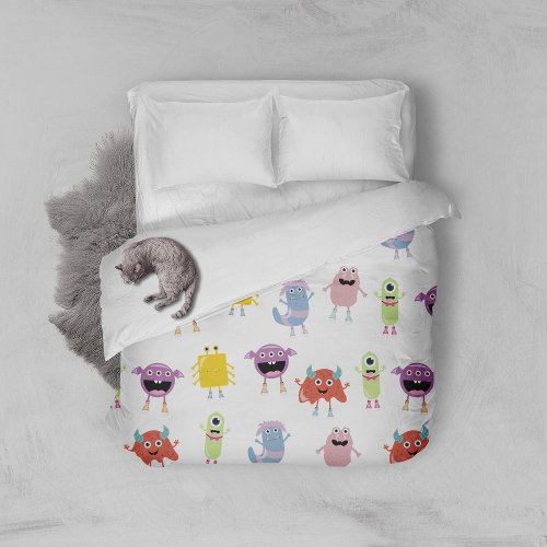 Cute Colorful Monsters Funny Kids Children Pattern Duvet Cover