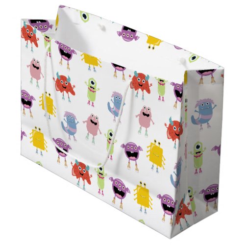 Cute Colorful Monsters Funny Kids Children Pattern Large Gift Bag