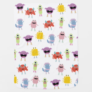 Cute Colorful Monsters Funny Kids Pattern Baby Blanket