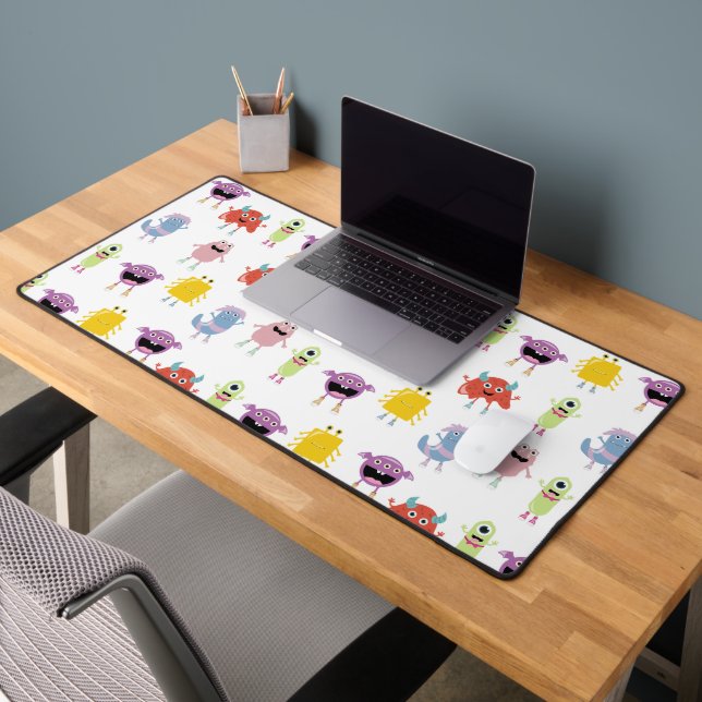 Cute Colorful Monsters Funny Kids Pattern Desk Mat (Office 2)