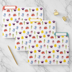 Cute Colorful Monsters Funny Kids Pattern File Folder