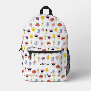 Cute Colorful Monsters Funny Kids School Printed Backpack