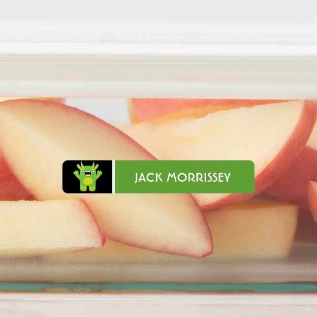 Cute Colorful Monsters Kids Name Labels (Affixed)