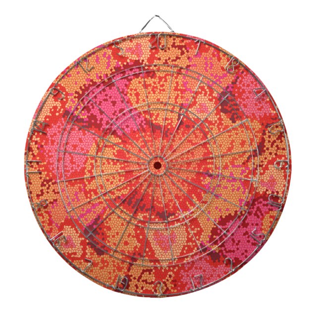 Cute colorful mosaic hearts background design dart board (Front)
