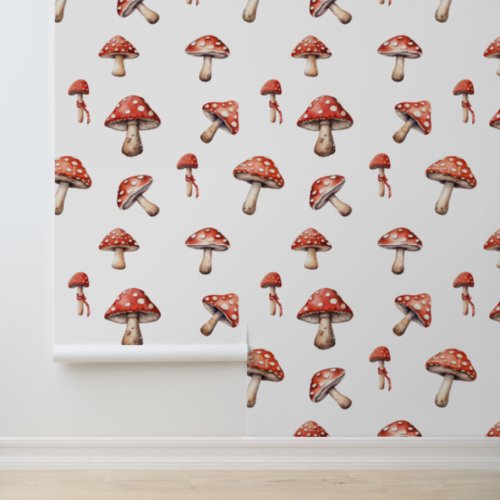 Cute Colorful Mushroom Pattern Peel And Stick Wallpaper