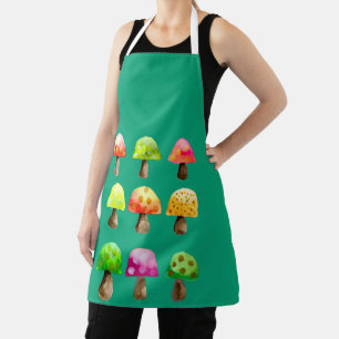 Cute colorful mushrooms apron