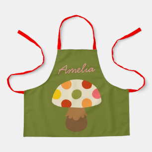 Cute colorful mushrooms apron