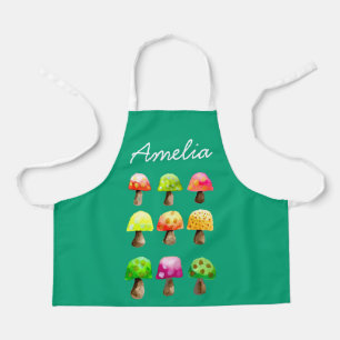 Cute colorful mushrooms apron