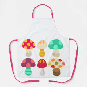 Cute colorful mushrooms apron