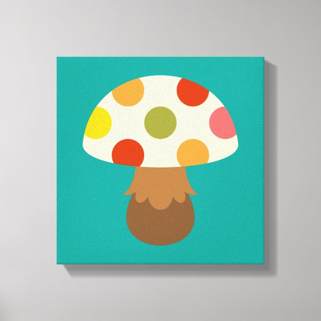 Cute colorful mushrooms canvas print (Front)
