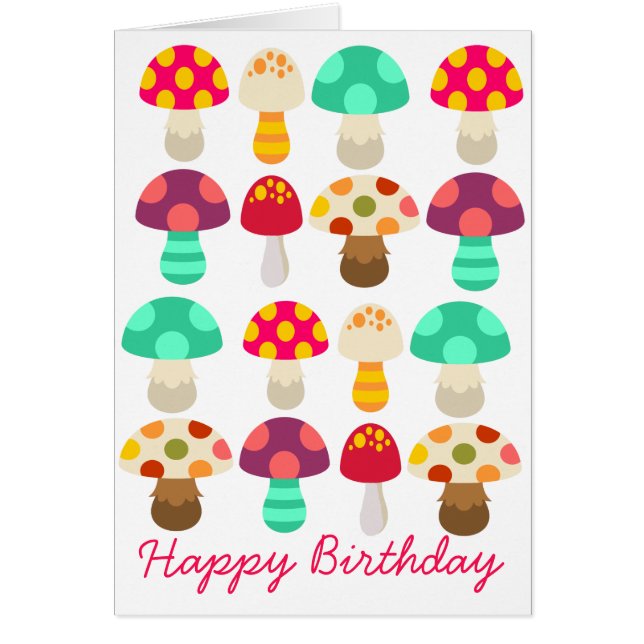 Cute colorful mushrooms cards (Front)