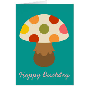 Cute colorful mushrooms cards