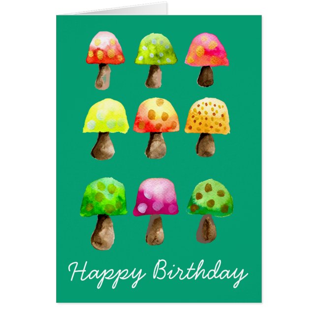 Cute colorful mushrooms cards (Front)