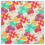 Cute colorful mushrooms fabric