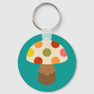 Cute colorful mushrooms keychain