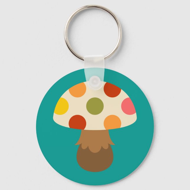 Cute colorful mushrooms keychain (Front)