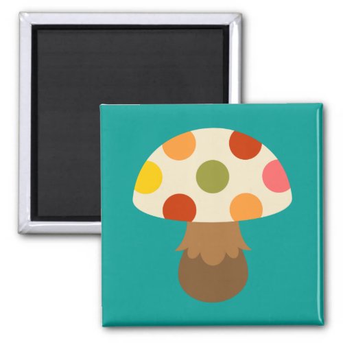 Cute colorful mushrooms magnet