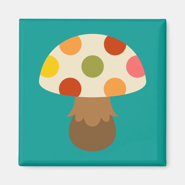 Cute colorful mushrooms magnet (Front)