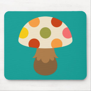 Cute colorful mushrooms mouse pad