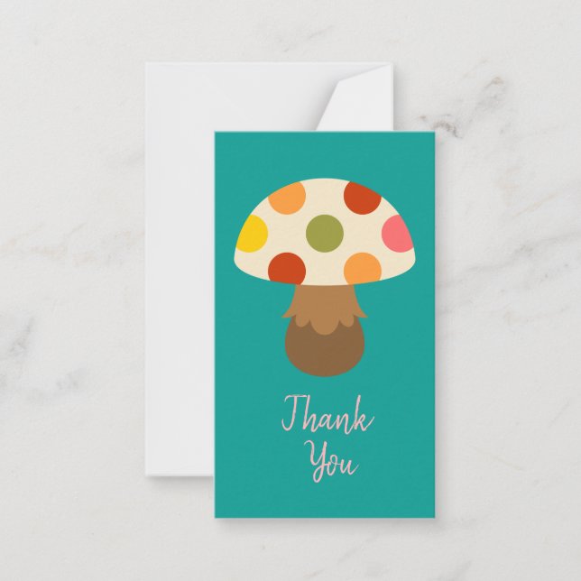 Cute colorful mushrooms note card (Front)