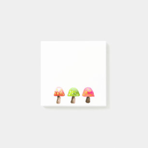 Cute colorful mushrooms post-it notes