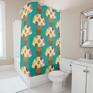Cute colorful mushrooms shower curtain