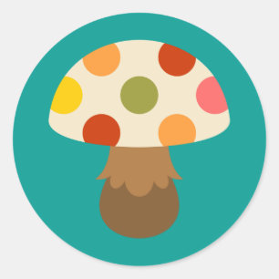 Cute colorful mushrooms square sticker