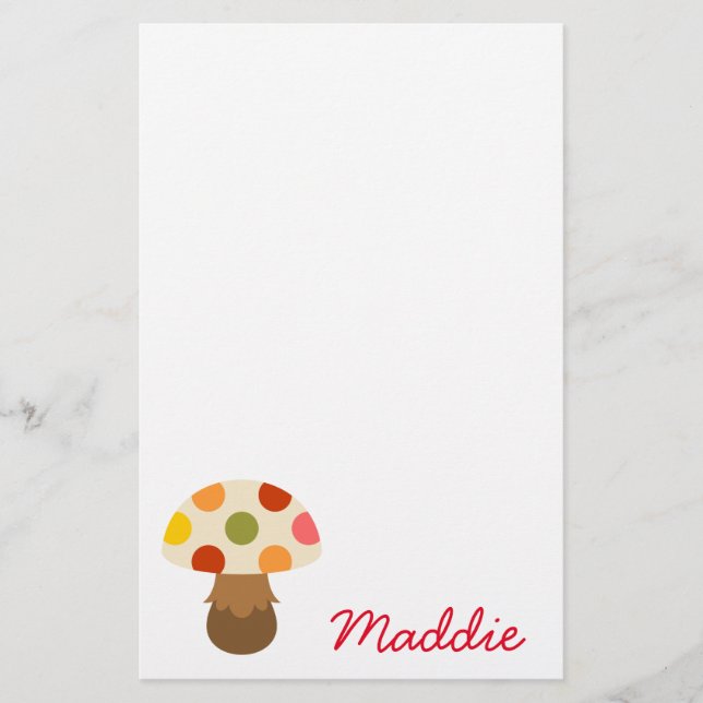 Cute colorful mushrooms stationery (Front)