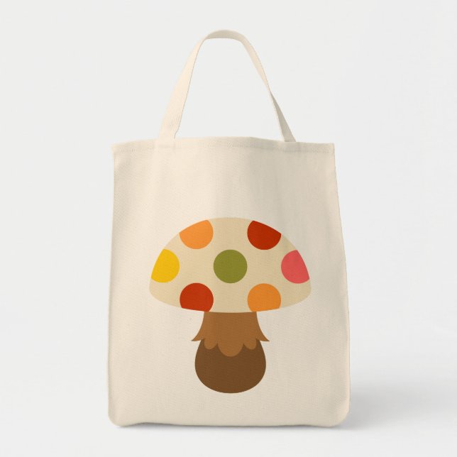 Cute colorful mushrooms tote bag (Front)