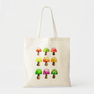 Cute colorful mushrooms tote bag