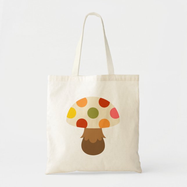 Cute colorful mushrooms tote bag (Front)