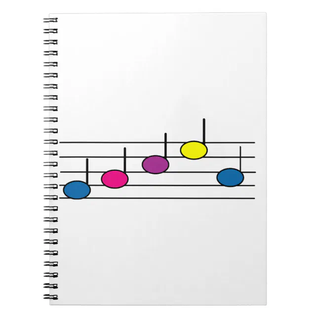 colorful music notes on a staff