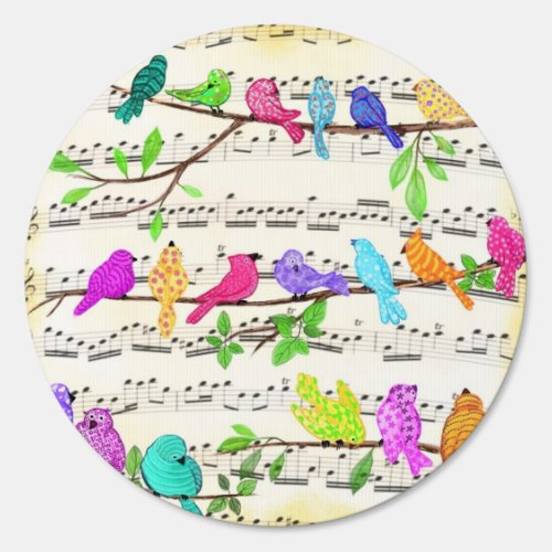Cute Colorful Musical Birds Sign Spring Song 