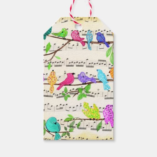 Cute Colorful Musical Birds Symphony _ Happy Song  Gift Tags