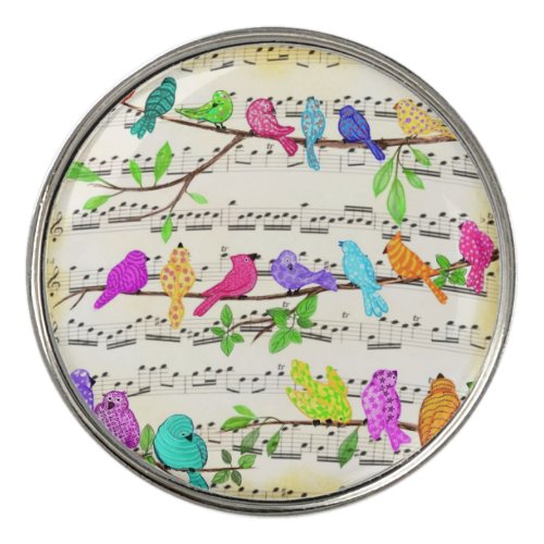 Cute Colorful Musical Birds Symphony _ Happy Song  Golf Ball Marker