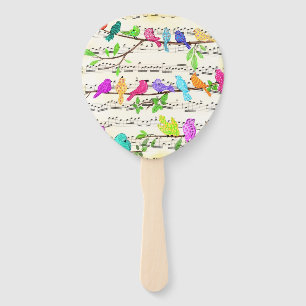 Cute Colorful Musical Birds Symphony - Happy Song  Hand Fan