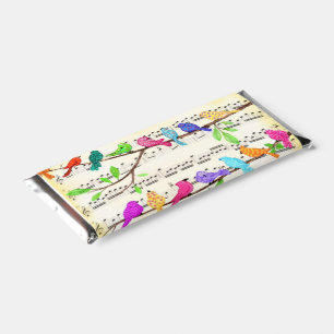 Cute Colorful Musical Birds Symphony - Happy Song Hershey Bar Favors