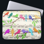 Cute Colorful Musical Birds Symphony - Happy Song  Laptop Sleeve<br><div class="desc">Cute Colorful Musical Birds Symphony - Happy Song - Spring Melody Drawing - Customizable - Choose / Add Your Unique Text / Font / Color - Make Your Special Gift - Resize and move or remove and add elements / image with customization tool ! - Drawing and Design by MIGNED....</div>