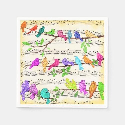 Cute Colorful Musical Birds Symphony _ Happy Song  Napkins