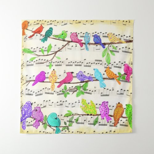 Cute Colorful Musical Birds Symphony _ Happy Song  Tapestry