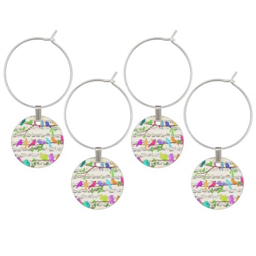 Cute Colorful Musical Birds Symphony _ Happy Song  Wine Charm