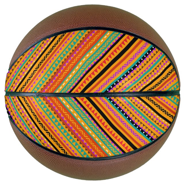Cute colorful native aztec patterns design basketball (Front)