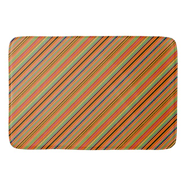 Cute colorful native aztec patterns design bathroom mat (Front)