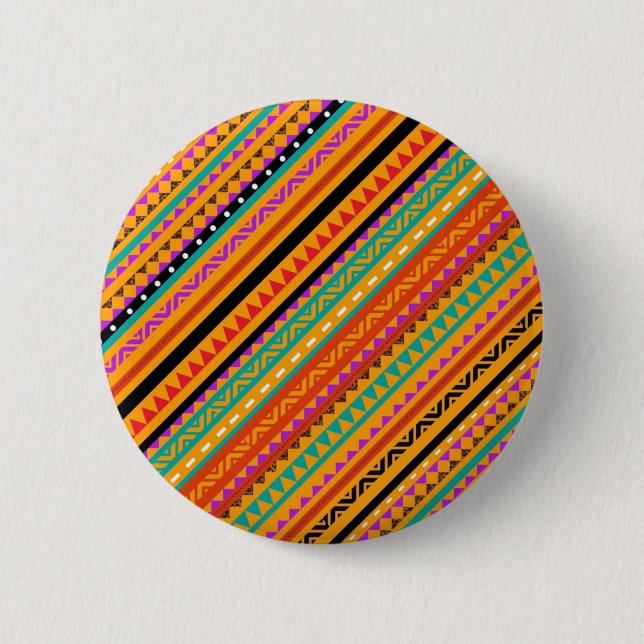 Cute colorful native aztec patterns design button (Front)