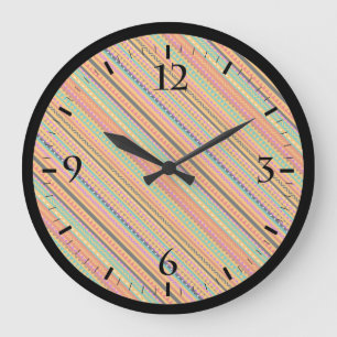 Cute colorful native aztec patterns design large clock