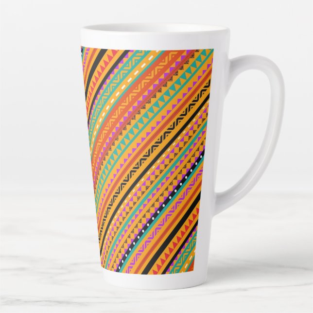 Cute colorful native aztec patterns design latte mug (Right)