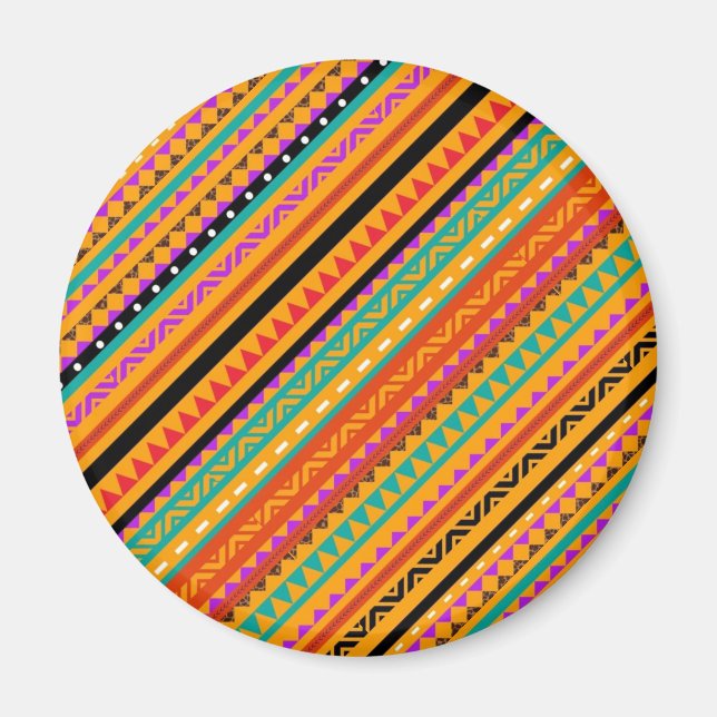 Cute colorful native aztec patterns design magnet (Front)