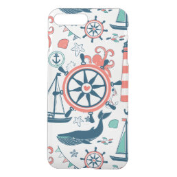 Cute Colorful Nautical Boat Wheel Pattern iPhone 8 Plus/7 Plus Case